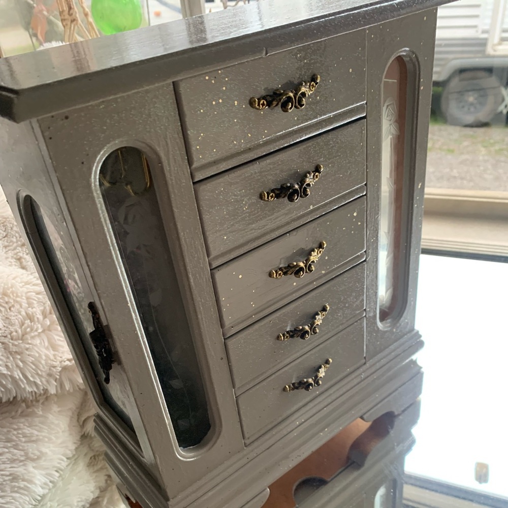 Vintage Hand Painted Jewelry Box